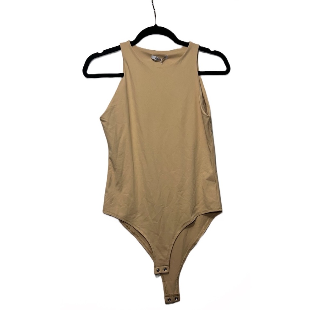 NWT Women's Nude Sleeveless Halter Nec Tank Racerback Bodysuit - Size M - Picture 1 of 6